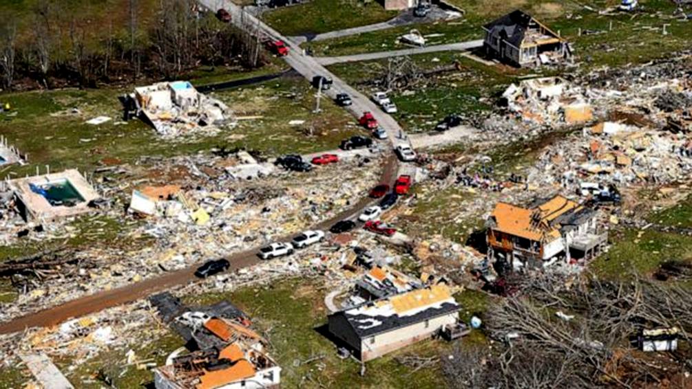 PHOTO: Damaged homes are pictured after a tornado touched down in Putnam County, Tenn., March 3, 2020. (Larry McCormack/The Tennessean via USA Today)