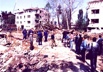 Bombed buildings in Valjevo [image]
