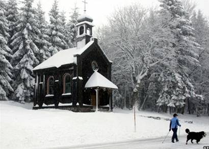 В горном районе Черный лес в Германии ожидается снегопад
