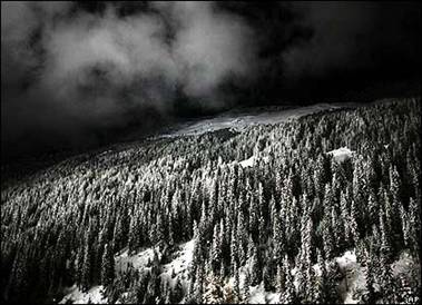Заснеженная гора на севере Италии